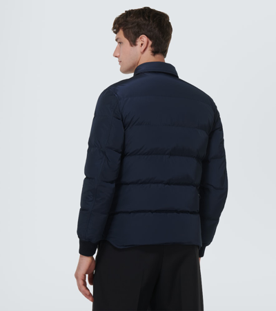 Shop Tom Ford Techno Ottoman Puffer Jacket In Blue