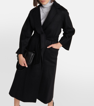 Shop Max Mara Ludmilla Cashmere Wrap Coat In Black