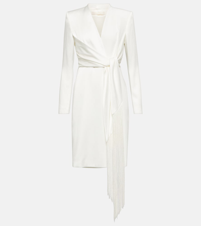 Shop Max Mara Bridal Maura Satin Wrap Dress In White