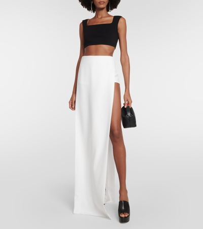 Monot Side-slit Jersey Maxi Skirt In White