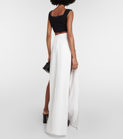 Monot Side-slit Jersey Maxi Skirt In White