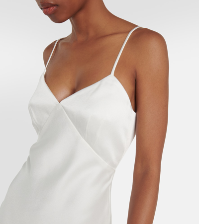 Shop Max Mara Bridal Selce Satin Slip Dress In White