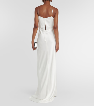 Shop Max Mara Bridal Selce Satin Slip Dress In White