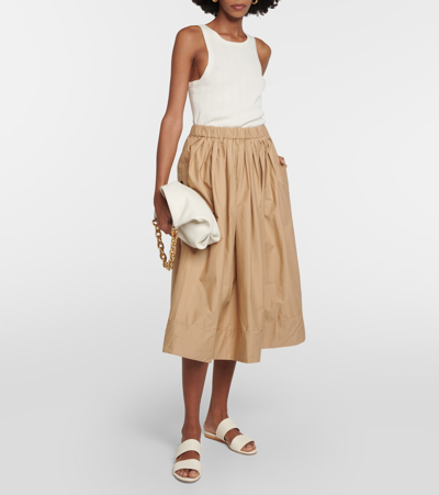 Shop Co A-line Tton Midi Skirt In Brown