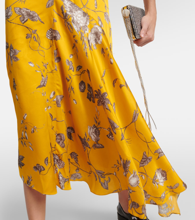 Erdem Floral-printed Midi Dress In Yellow