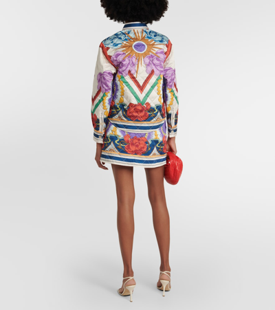 Shop La Doublej Edie Printed Quilted Twill Jacket In Multicoloured
