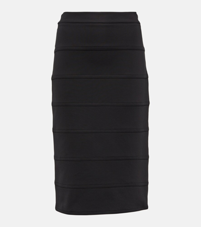Shop Max Mara Ennio Jersey Midi Skirt In Black