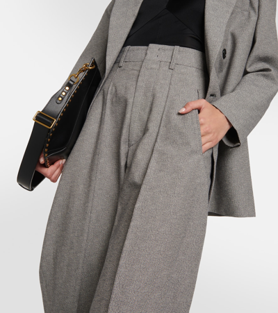 Isabel Marant Pinstriped Wide-leg Pants In Beige