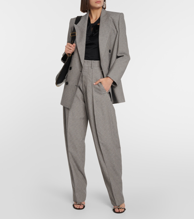 Isabel Marant Pinstriped Wide-leg Pants In Beige