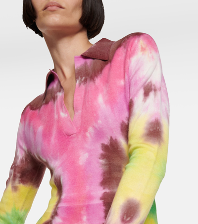 Shop Gabriela Hearst Tie-dye Cashmere And Silk Midi Dress In Multicoloured