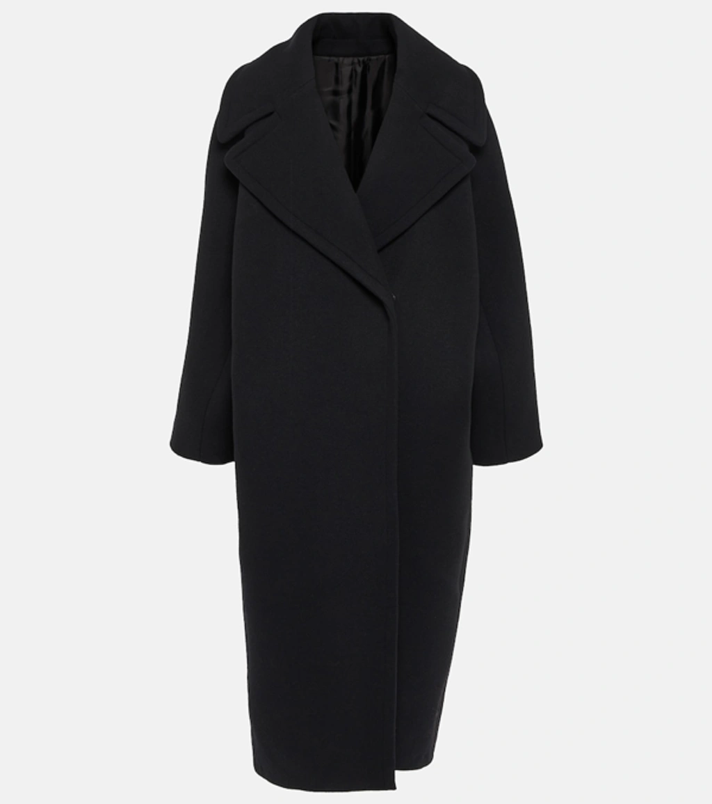 Alaïa Cocoon Wrap Wool Coat In 995 Noir Alaia | ModeSens