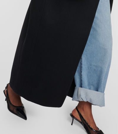 Alaïa Cocoon Wrap Wool Coat In Black