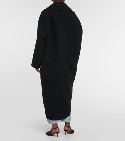 Shop Alaïa Cocoon Wrap Wool Coat In Black