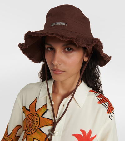 Jacquemus Artichaut Hat Frayed Edge In Brown