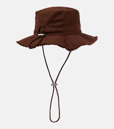 Jacquemus Artichaut Hat Frayed Edge In Brown