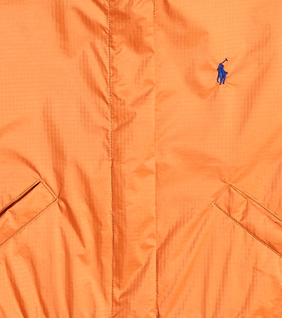 Shop Polo Ralph Lauren Hooded Windbreaker Jacket In Orange