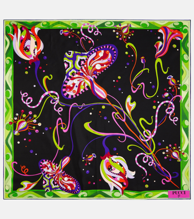 Shop Pucci Printed Silk Twill Scarf In Multicoloured