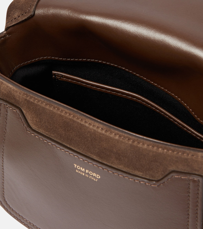 Tom Ford Jennifer Small Suede Shoulder Bag In Brown
