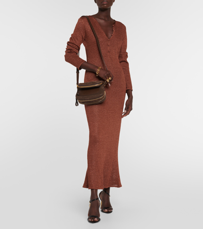 Shop Tom Ford Jennifer Small Suede Shoulder Bag In Brown