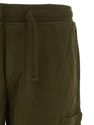 Shop Stone Island Cotton Sweatpants In Green