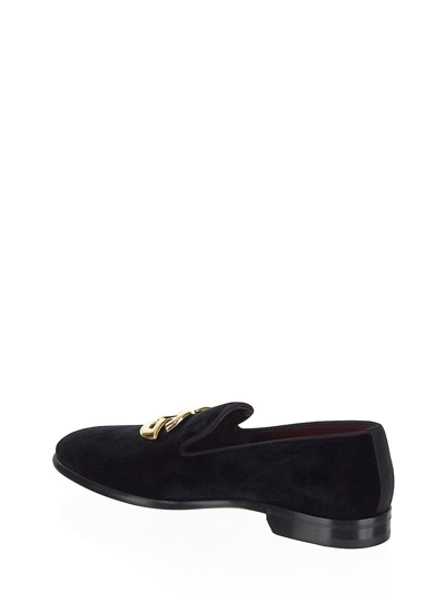 Shop Dolce & Gabbana Dg Logo Velvet Slippers In Black