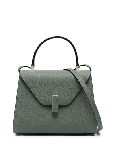 Shop Valextra Iside Leather Tote Bag In Green
