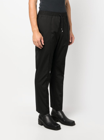 Valentino Straight-leg Drawstring Cotton Trousers In Black