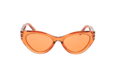 Shop Dior Eyewear Signature B7i Butterfly Sunglasses In Orange