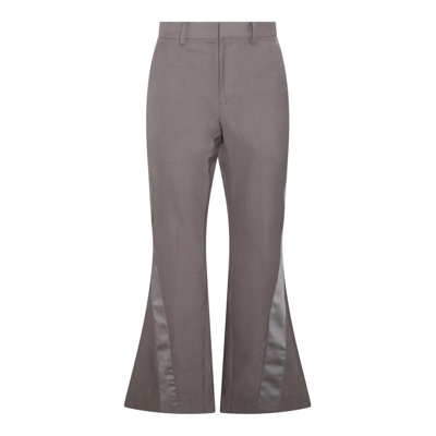 Shop Sacai Panelled Flared Leg Pants In Brown
