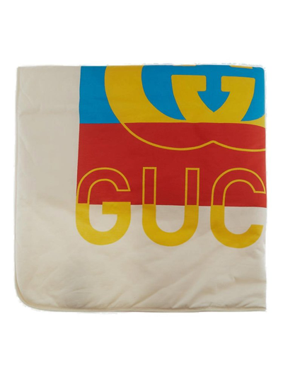 Shop Gucci Kids Logo Printed Blanket In Multi