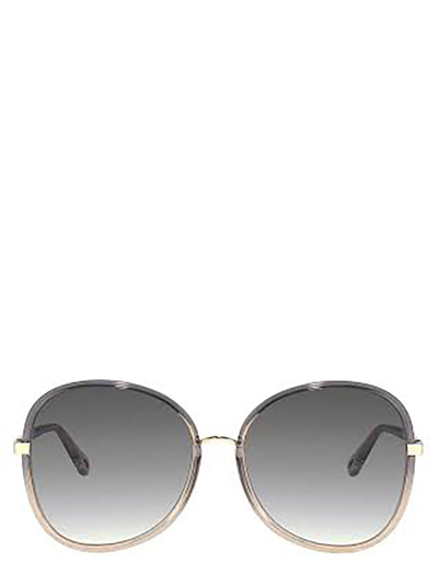 Shop Chloé Eyewear Buttefly Frame Sunglasses In Gold