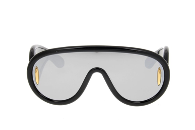 Shop Loewe Shield Frame Sunglasses In Black