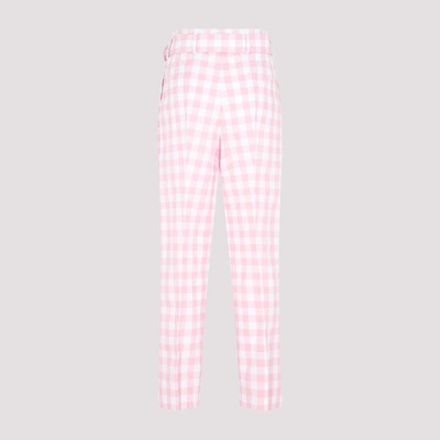 Shop Prada Cotton Pants In Pink &amp; Purple