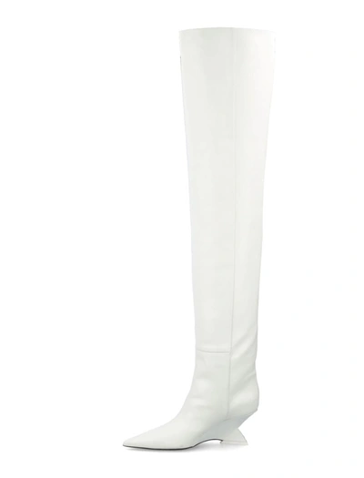 Shop Attico The  Cheope Overknee Boot 60 White Leather