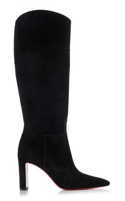 Shop Christian Louboutin Suprabotta 85mm Suede Boots In Black