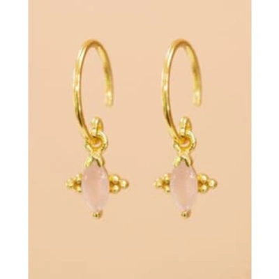 Shop Muja Juma Earring Mira Gilded Pendant With Rose Quartz