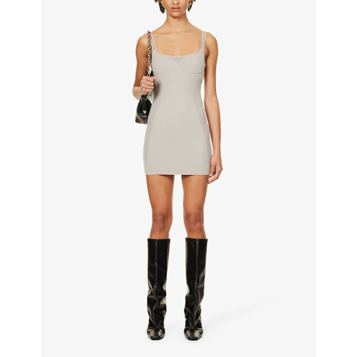 Shop Dion Lee Womens Alloy Serpent Slim-fit Knitted Mini Dress