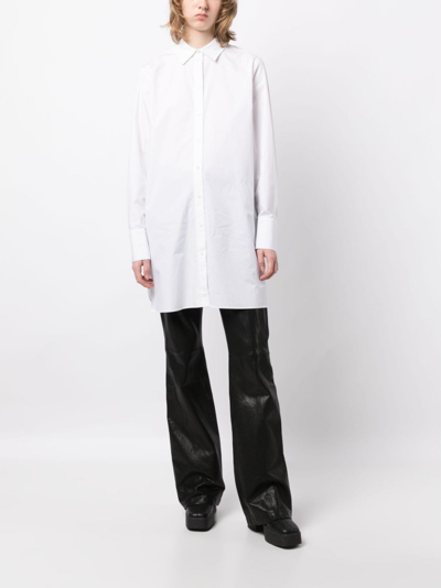 Shop Karl Lagerfeld Logo-print Cotton Shirt In White