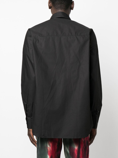 Shop Diesel S-dou-plain Logo-embroidered Shirt In Black