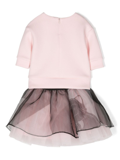 Shop Karl Lagerfeld Logo-print Skirt Set In Pink