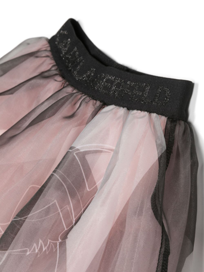 Shop Karl Lagerfeld Logo-print Skirt Set In Pink