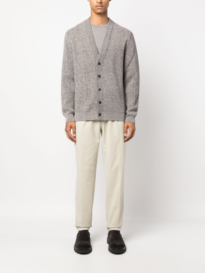 Shop Barena Venezia High-waisted Straight-leg Cotton Trousers In Neutrals