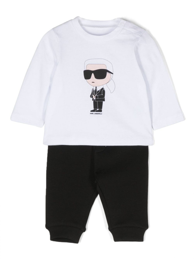Shop Karl Lagerfeld Logo-print Three-piece Set In Black