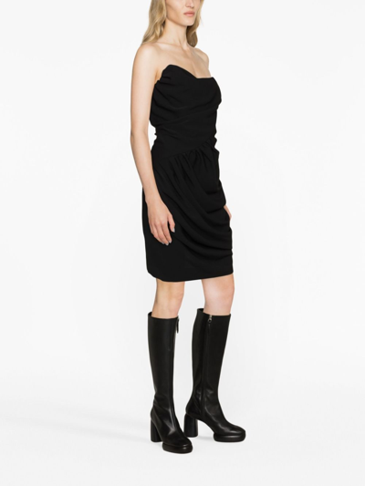 Shop Vivienne Westwood Draped Corset-bodice Dress In Black