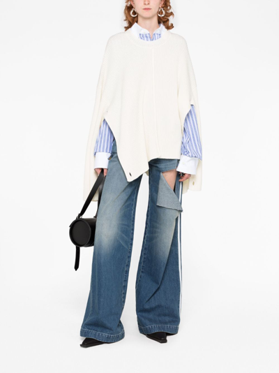 Peter Do Ribbed-knit Side-slit Jumper In Neutrals