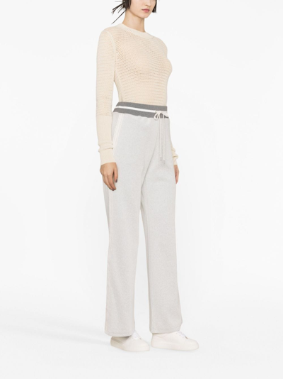 Shop Eleventy Wide-leg Track Pants In Grey