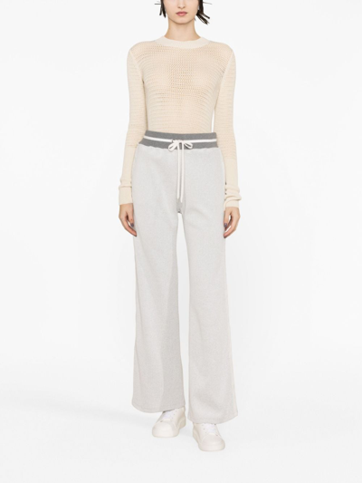 Shop Eleventy Wide-leg Track Pants In Grey