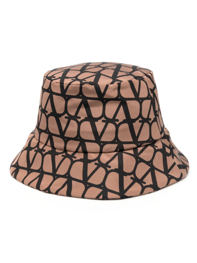 Shop Valentino Toile Iconographe Bucket Hat In Brown