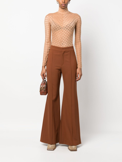 Forte Forte Lace-detail Long-sleeved Top In Neutrals