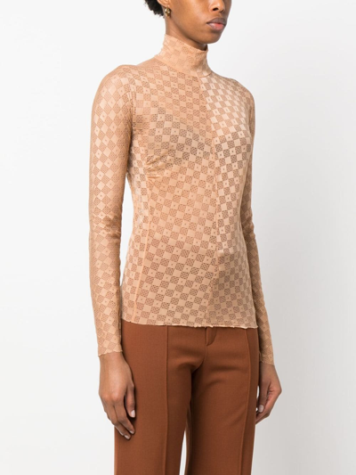 Forte Forte Lace-detail Long-sleeved Top In Neutrals